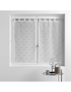 Paire de voilages à passants 2 x 60 x 120 cm Olympia gris 2