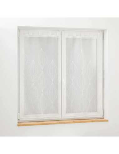 Paire de voilages à passants 2 x 60 x 160 cm Galactée blanc
