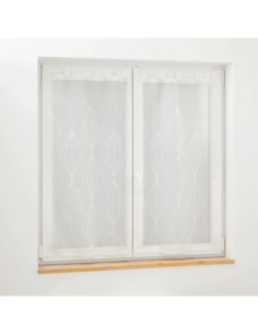 Paire de voilages à passants 2 x 60 x 90 cm Galactée blanc