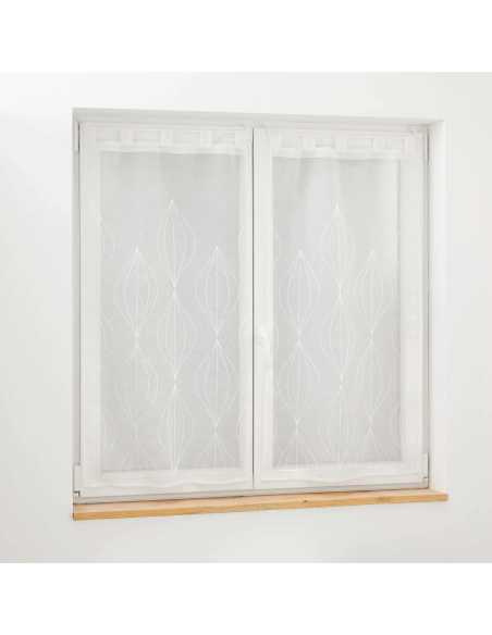 Paire de voilages à passants 2 x 60 x 90 cm Galactée blanc