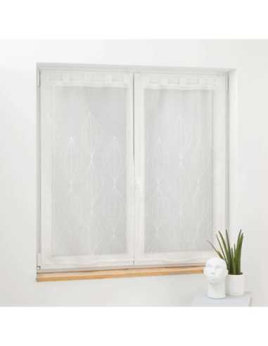 Paire de voilages à passants 2 x 60 x 90 cm Galactée blanc