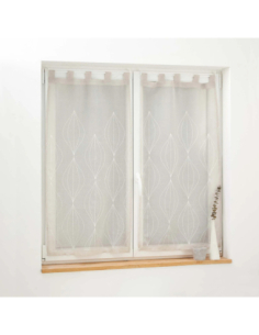Paire de voilages à passants 2 x 60 x 90 cm Galactée taupe 2