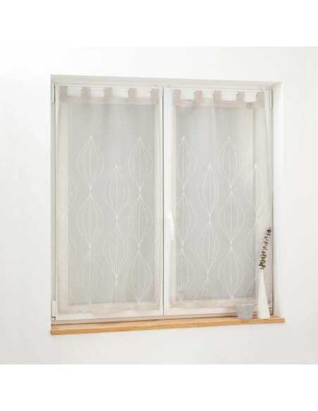 Paire de voilages à passants 2 x 60 x 90 cm Galactée taupe