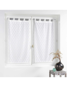 Paire de voilages à passants 2 x 60 x 90 cm Maille Fanny