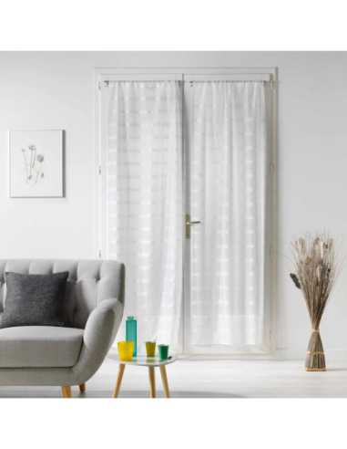 Paire de voilages à passants 2 x 70 x 200 cm Candide blanc
