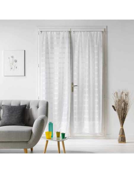 Paire de voilages à passants 2 x 70 x 200 cm Candide blanc