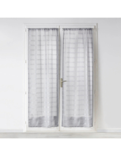 Paire de voilages à passants 2 x 70 x 200 cm Candide gris
