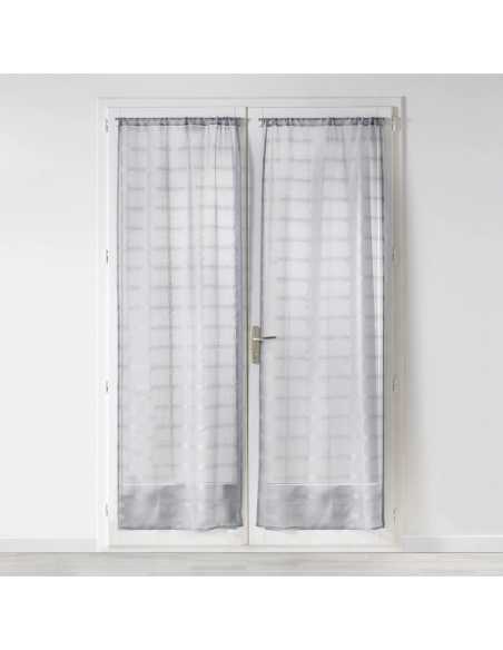Paire de voilages à passants 2 x 70 x 200 cm Candide gris