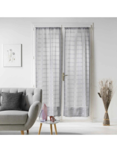 Paire de voilages à passants 2 x 70 x 200 cm Candide gris 2