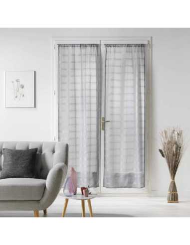 Paire de voilages à passants 2 x 70 x 200 cm Candide gris