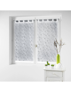 Paire de voilages à passants 2 x 60 x 120 cm Dalya blanc 2