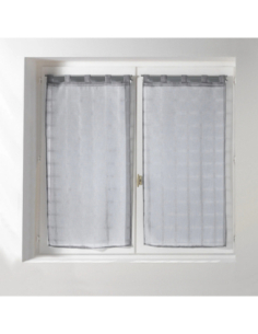Paire de voilages à passants 2 x 60 x 120 cm Candide gris