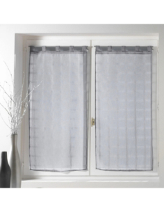 Paire de voilages à passants 2 x 60 x 120 cm Candide gris 2
