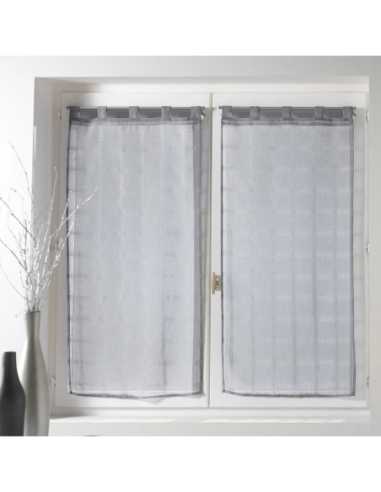 Paire de voilages à passants 2 x 60 x 120 cm Candide gris