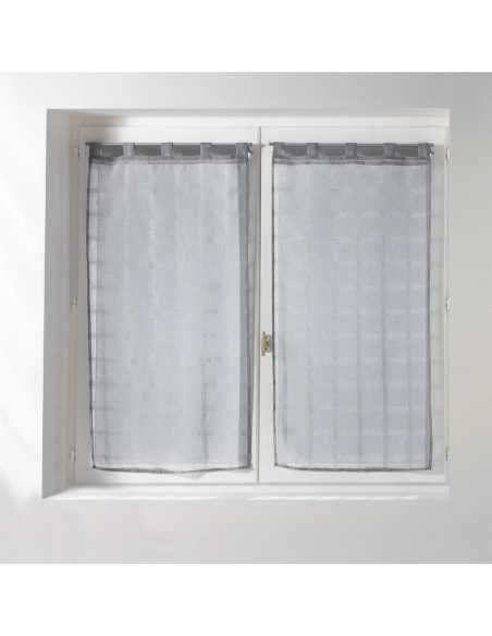 Paire de voilages à passants 2 x 60 x 160 cm Candide gris