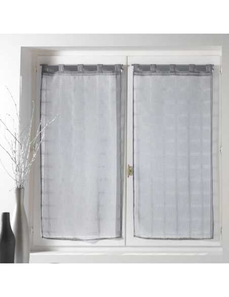 Paire de voilages à passants 2 x 60 x 160 cm Candide gris