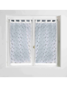 Paire de voilages à passants 2 x 60 x 90 cm Dalya blanc