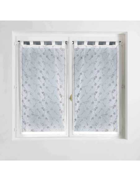 Paire de voilages à passants 2 x 60 x 90 cm Dalya blanc