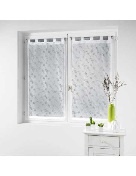 Paire de voilages à passants 2 x 60 x 90 cm Dalya blanc