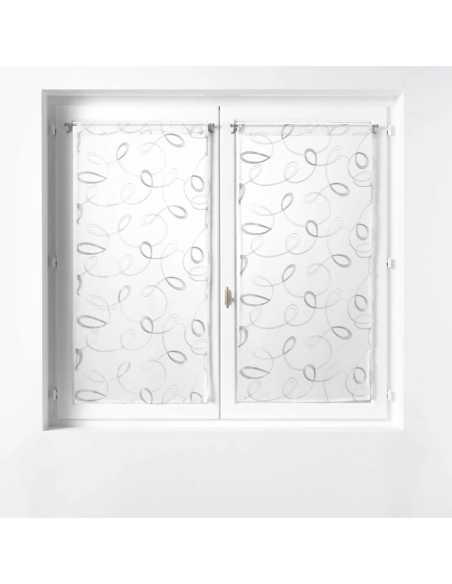 Paire de voilages droite passe-tringle 2 x 60 x 120 cm Hoops gris