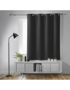 Rideau à œillets 140 x 180 cm Occultant charbon 2
