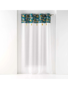 Voilage à œillets 140 x 240 cm Bohoflora bleu