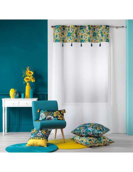 Voilage à œillets 140 x 240 cm Bohoflora jaune