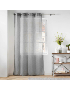 Voilage à œillets 140 x 240 cm Carlin gris 2