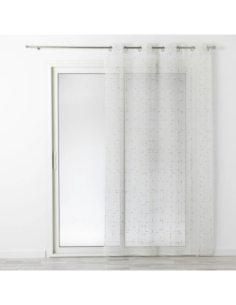 Voilage à œillets 140 x 240 cm Dixie blanc et or