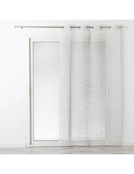 Voilage à œillets 140 x 240 cm Dixie blanc et or