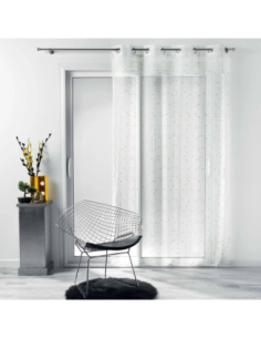 Voilage à œillets 140 x 240 cm Dixie blanc et or 2