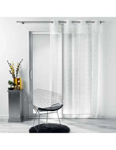 Voilage à œillets 140 x 240 cm Dixie blanc et or