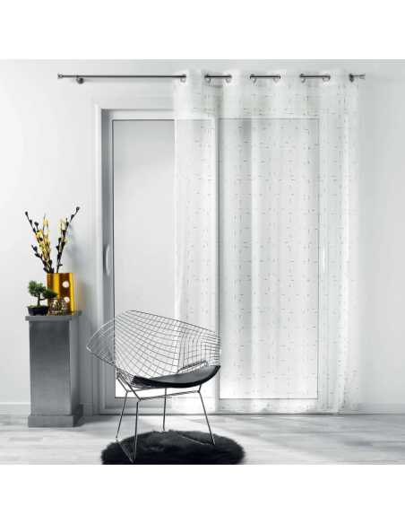 Voilage à œillets 140 x 240 cm Dixie blanc et or