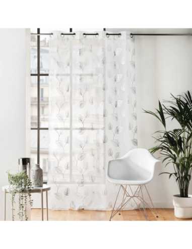 Voilage à œillets 140 x 240 cm Edelia argent