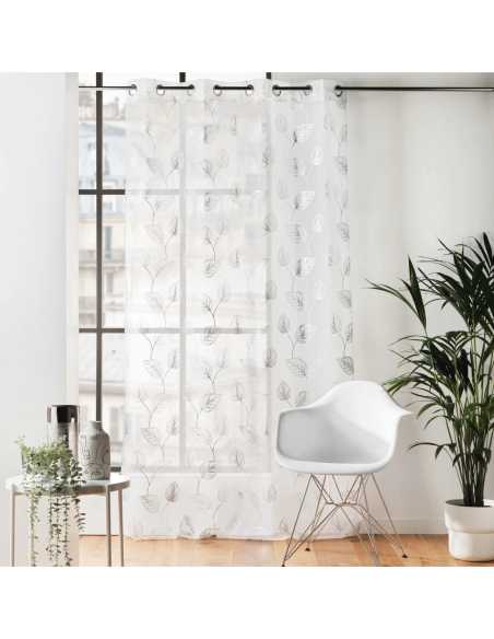 Voilage à œillets 140 x 240 cm Edelia argent