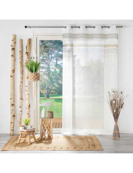 Voilage à œillets 140 x 240 cm Zola effet lin