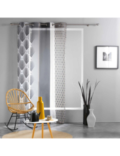 Voilage à œillets 140 x 240 cm Galiléo noir 2