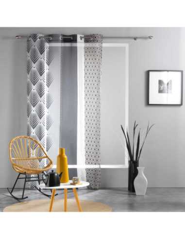 Voilage à œillets 140 x 240 cm Galiléo noir