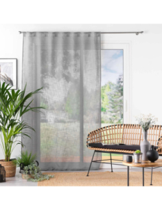 Voilage à passants cachés 140 x 240 cm Haltona gris 2