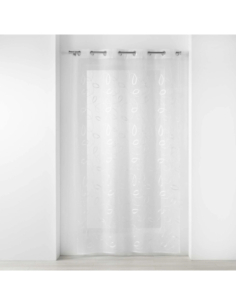 Voilage à œillets 140 x 240 cm Hoops blanc