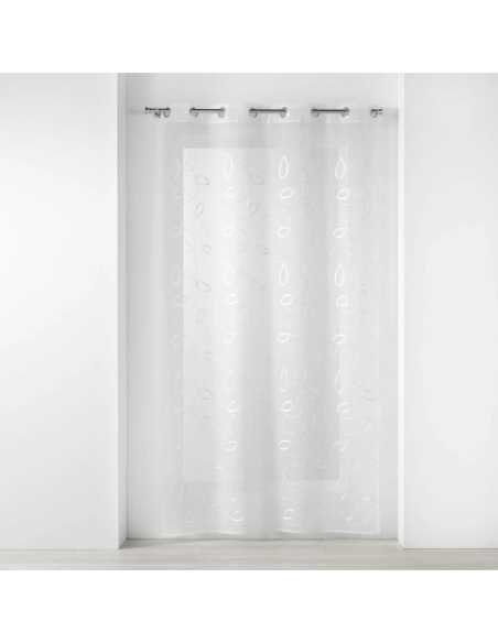 Voilage à œillets 140 x 240 cm Hoops blanc