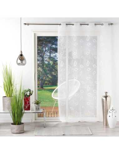 Voilage à œillets 140 x 240 cm Hoops blanc