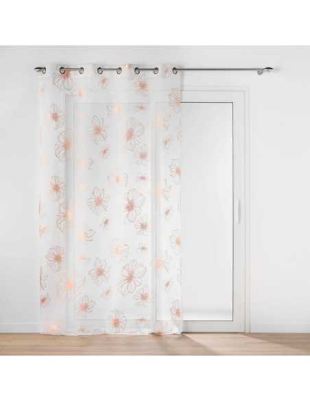 Voilage à œillets 140 x 240 cm Joyce or rose