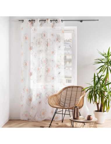 Voilage à œillets 140 x 240 cm Joyce or rose