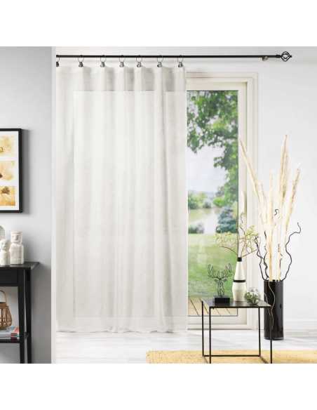 Voilage à anneaux 140 x 240 cm Linka blanc