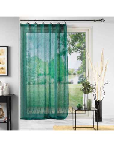 Voilage à anneaux 140 x 240 cm Linka émeraude