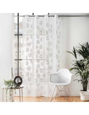 Voilage à œillets 140 x 240 cm Lison argent