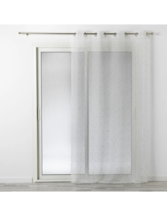 Voilage à œillets 140 x 240 cm Luminette blanc et argent