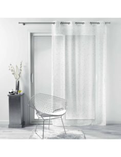 Voilage à œillets 140 x 240 cm Luminette blanc et argent 2