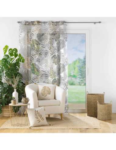 Voilage à œillets 140 x 240 cm Mogador métallisé